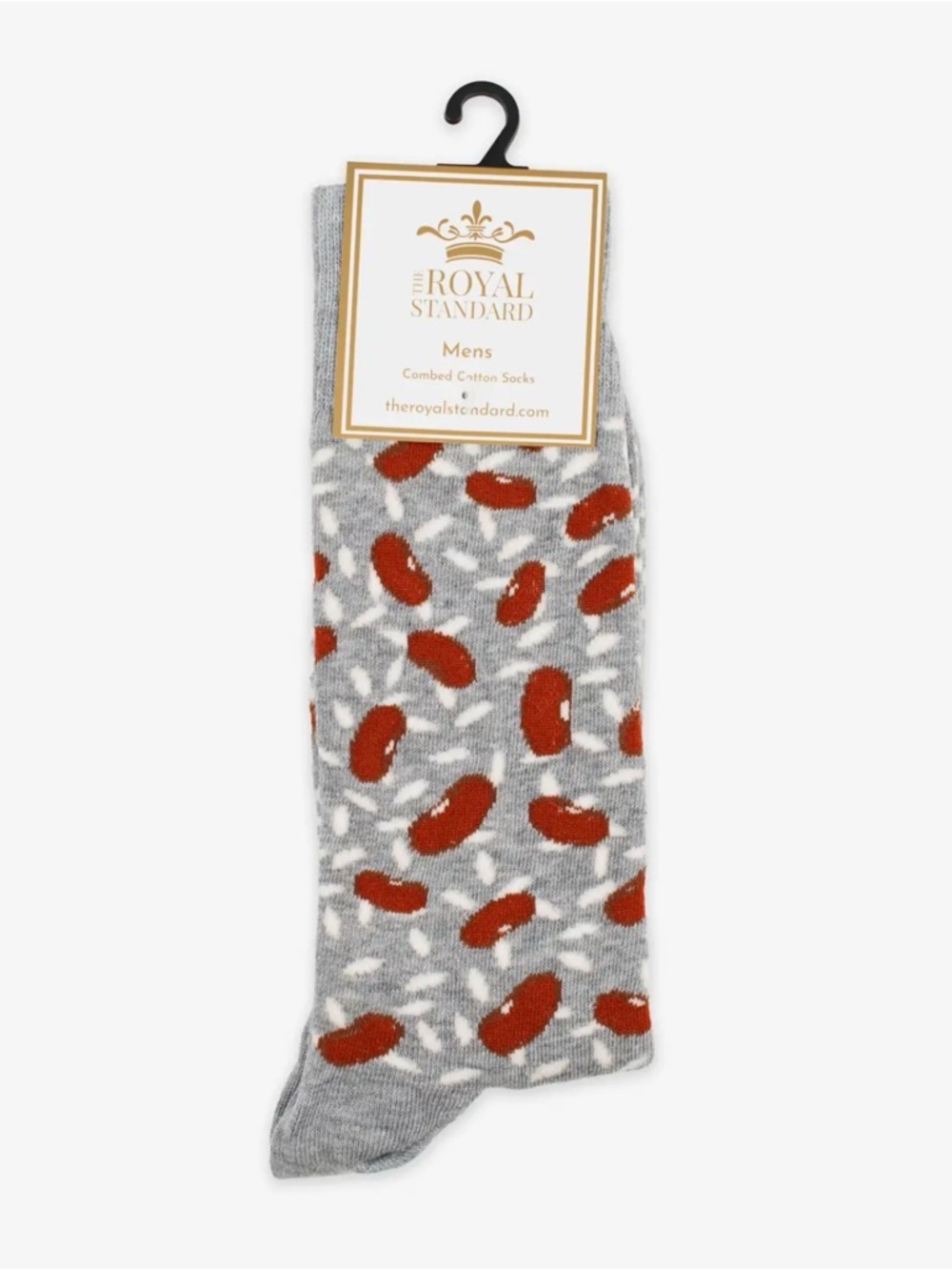 Men's red beans and rice socks-gray